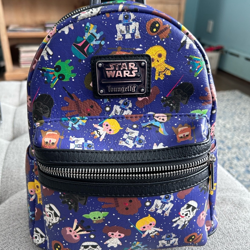 Disney Parks Star Wars Loungefly Mini Backpack with Colorful Print